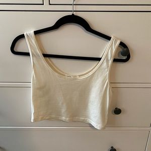 Cream colored cropped tank top